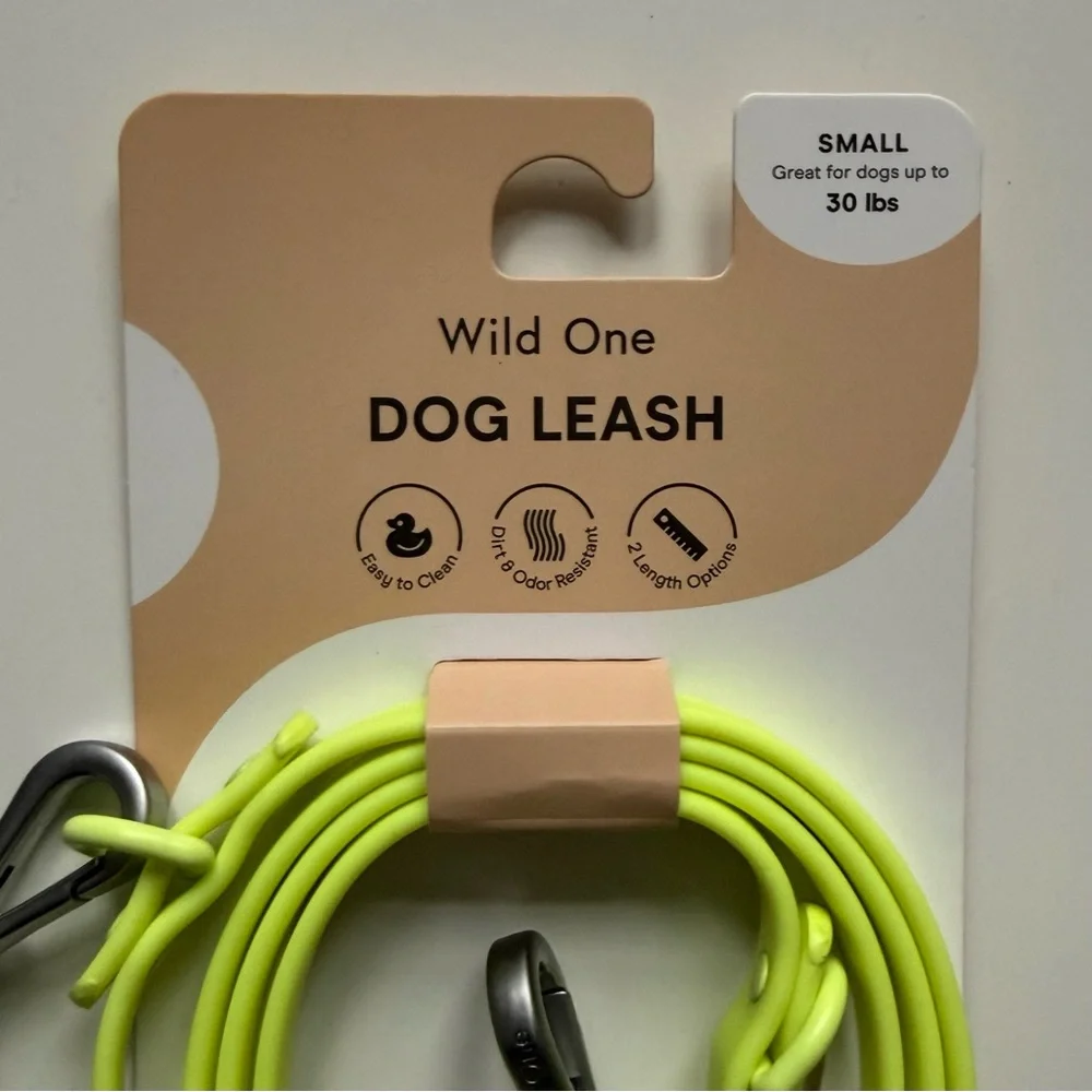 Wild One Adjustable Waterproof FlexPoly Coated Nylon Dog Leash - Small - Limeade